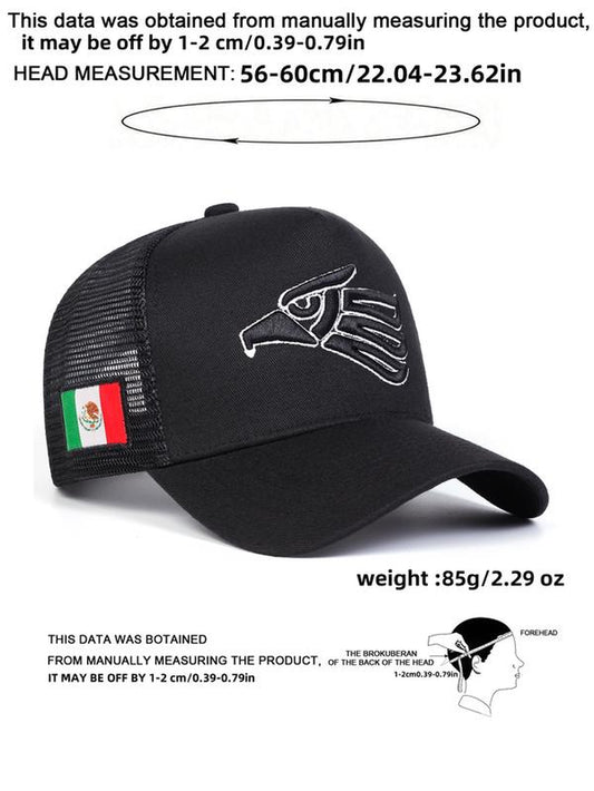 Mexican Eagle Design Baseball Cap, Adjustable Outdoor Sun Protection Hat, Casual Daily Use Unisex Cap for Men & Women, Adjustable Snapback Cap